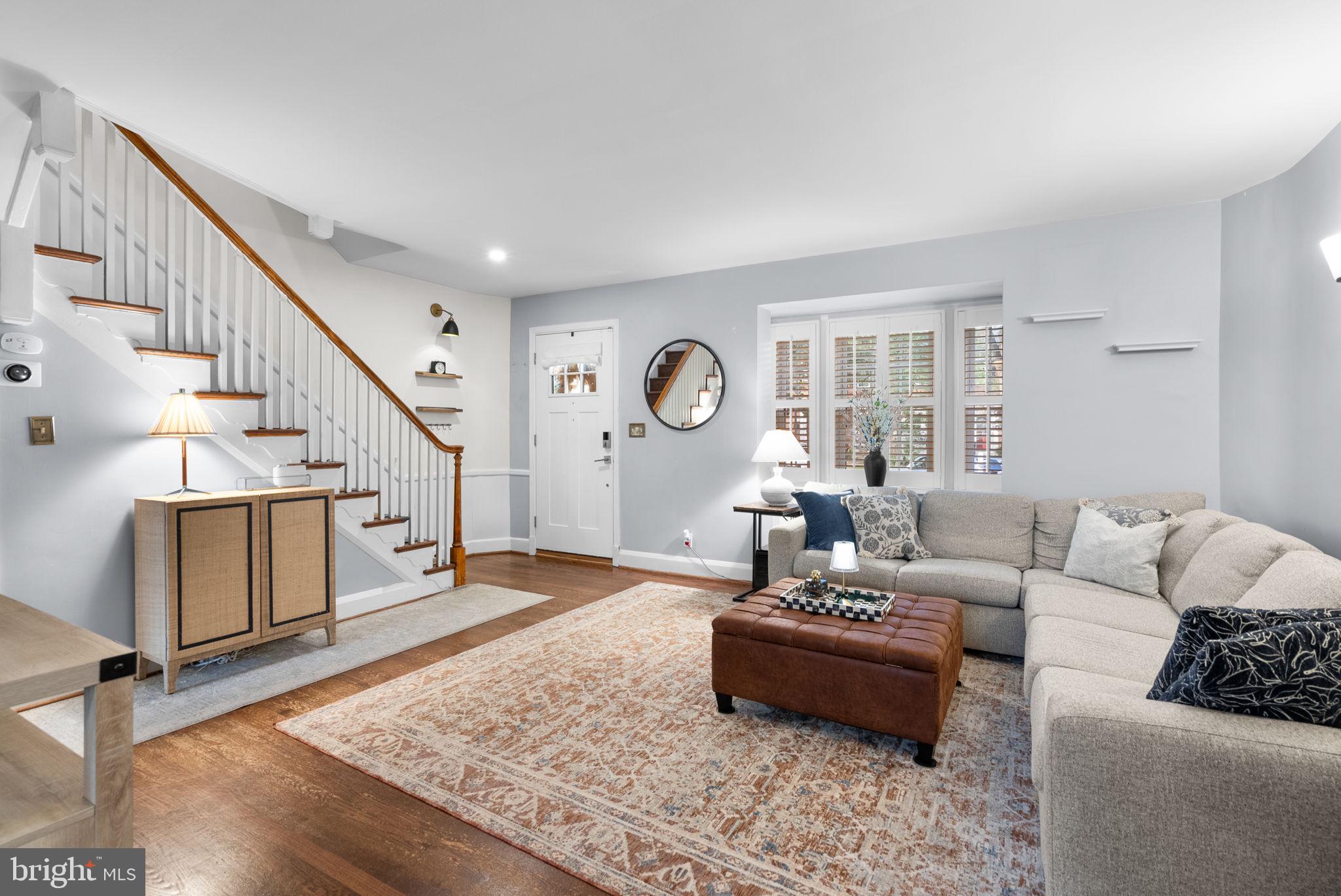 229 Murdock Road Baltimore, MD 21212 - Photo 8 of 39 Main level; high ceilings, wood floors.