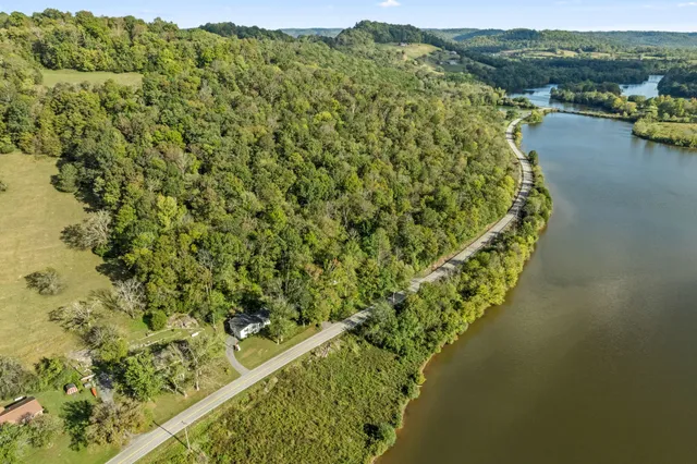 a view of a lake with a mountain