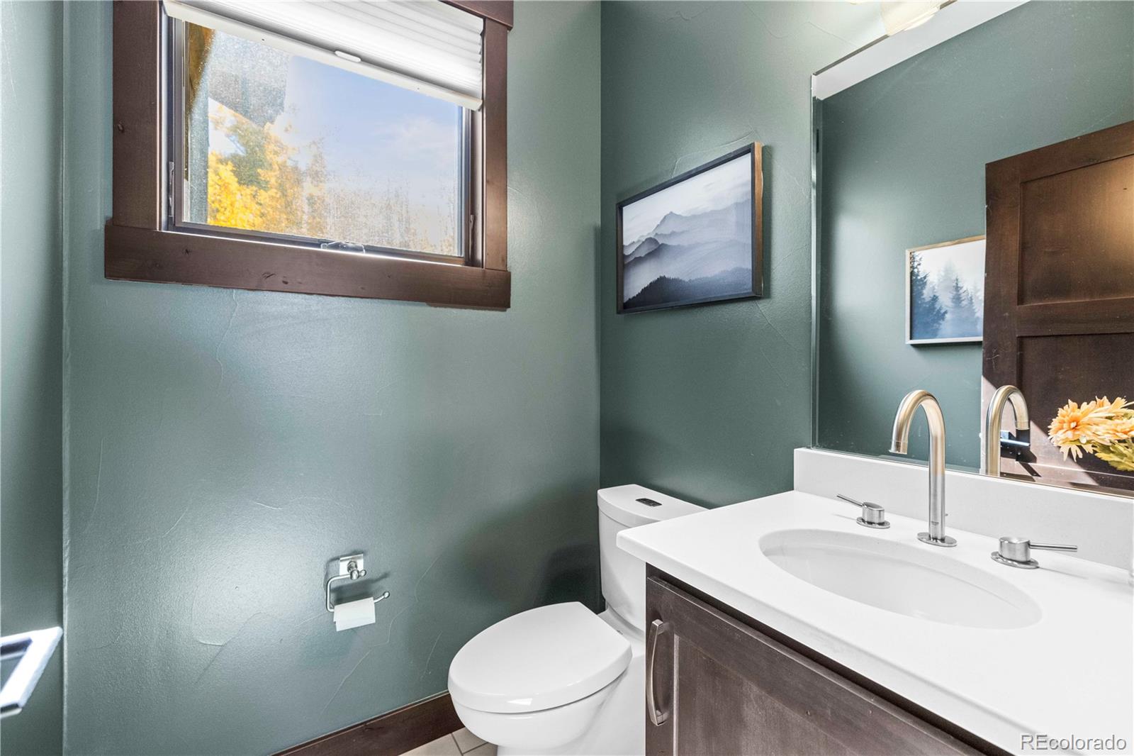 143 Beasley Road Silverthorne, CO 80498 - Photo 13 of 40 a bathroom with a toilet a sink and mirror