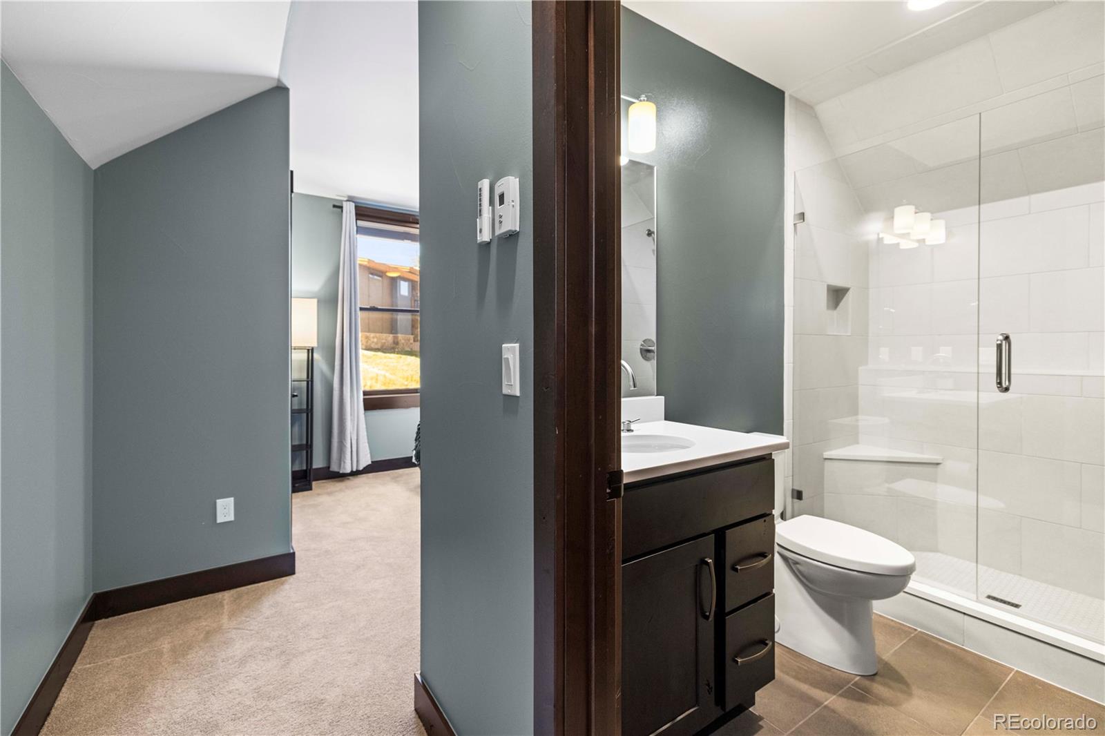 143 Beasley Road Silverthorne, CO 80498 - Photo 23 of 40 a bathroom with a sink a toilet and shower