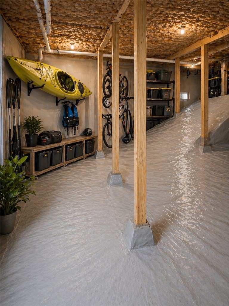 2520 Linmar Circle Anderson, SC 29621 - Photo 47 of 50 AI Generated. Crawlspace as a sports enthusiast storage area.