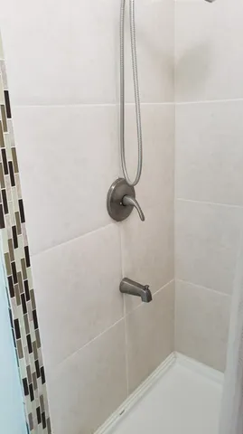 a bathroom with a shower