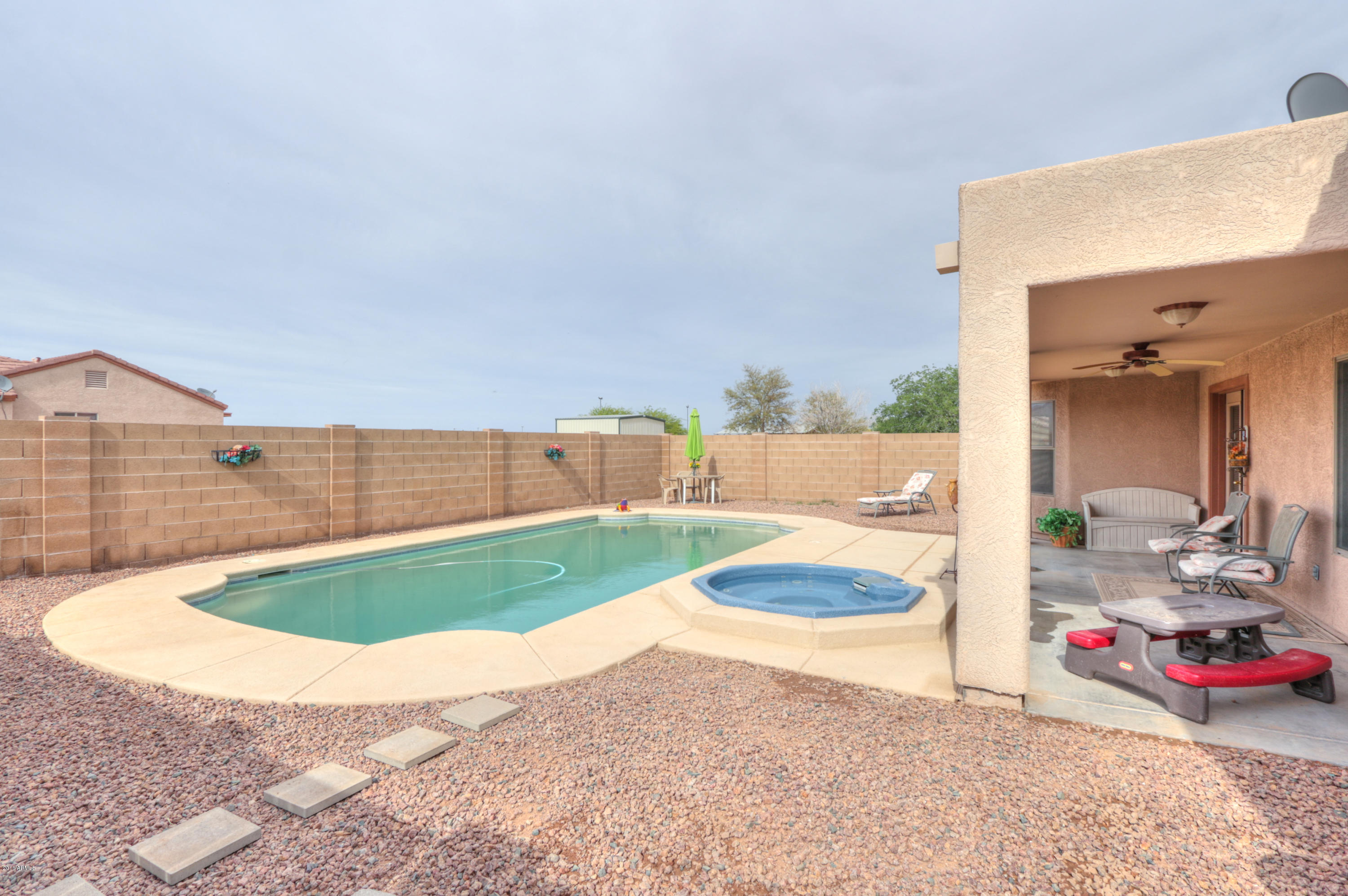 34710 West Eclipse Road Stanfield, AZ 85172 - Photo 35 of 46 Main House Pool & Spa Fenced Backyard