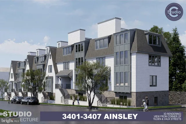 a front view of a building with street sign board