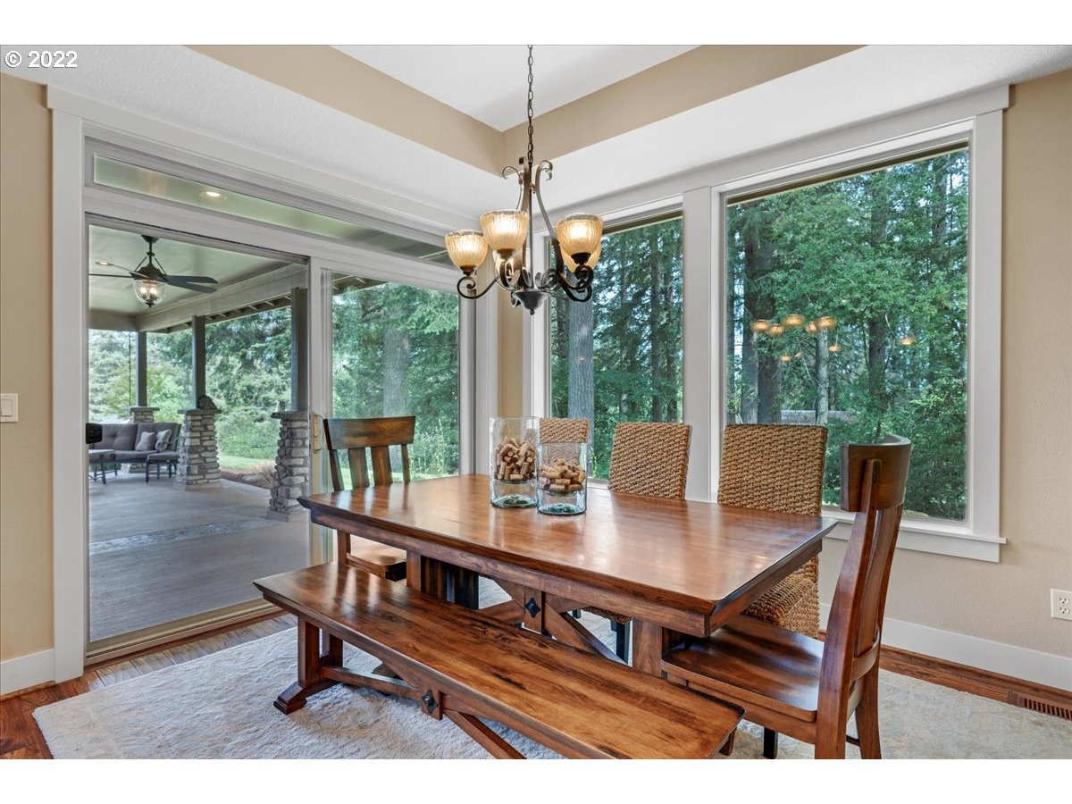18809 South Kimball Road Oregon City, OR 97045 - Photo 14 of 32 a view of a dining room with furniture window and wooden floor