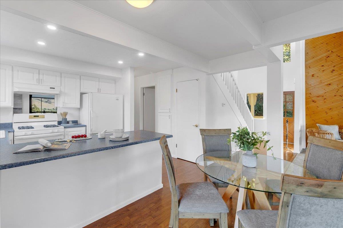 3560 Viola Drive Aromas, CA 95004 - Photo 13 of 42 a kitchen with stainless steel appliances granite countertop sink stove top oven and cabinets