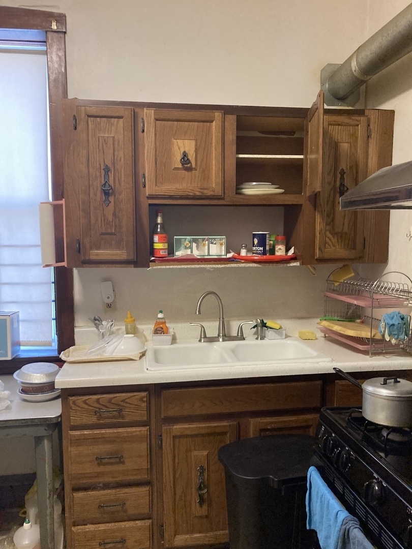 910 West 32nd Place Chicago, IL 60608 - Photo 10 of 28 a kitchen with a sink and cabinets