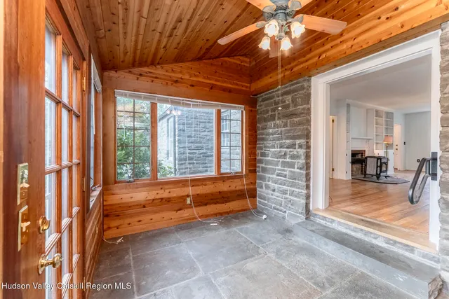 a view of front door with couch
