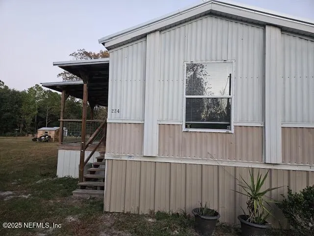 a front view of a house with entryway