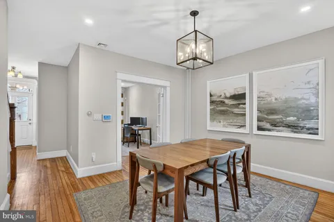 a workspace with furniture and window