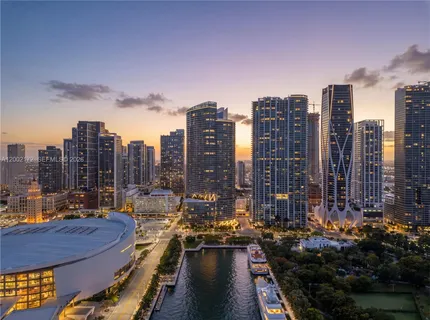 a city view with tall buildings