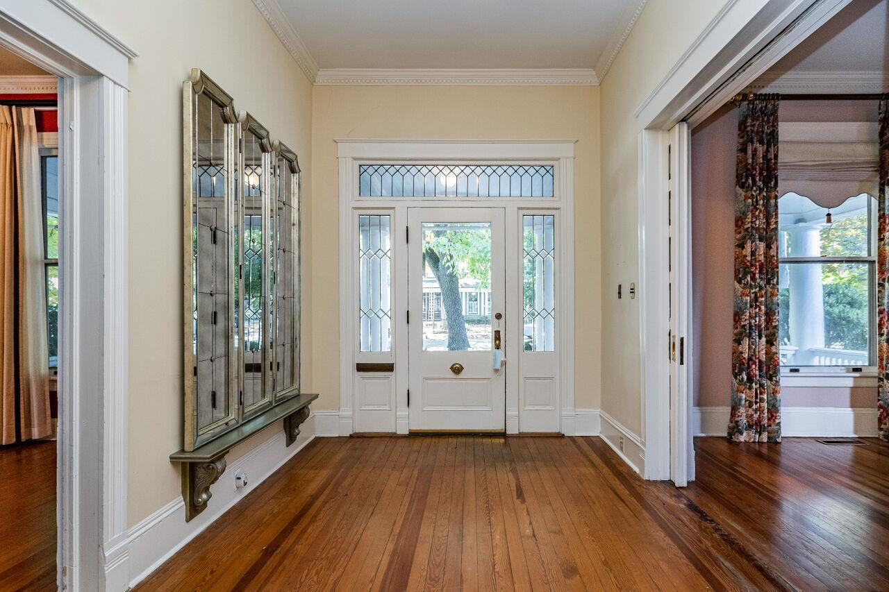 521 East Jones Street Raleigh, NC 27601 - Photo 4 of 29 Elegant. Cut glass side-lights & leaded glass transom window.