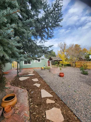 a view of a town with barn