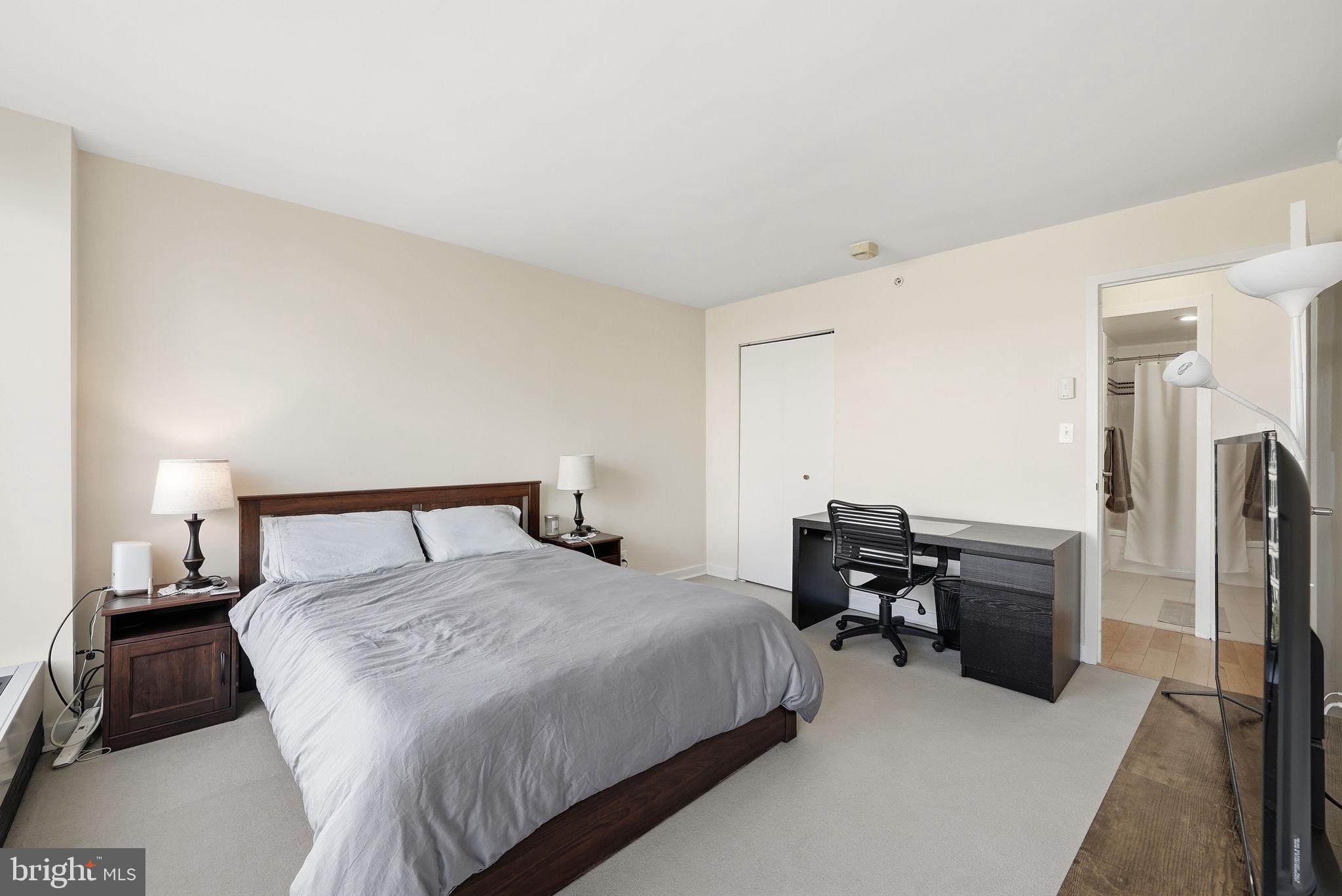 1101 3rd Street Southwest, Unit 701 Washington, DC 20024 - Photo 9 of 18 a bedroom with a bed and furniture