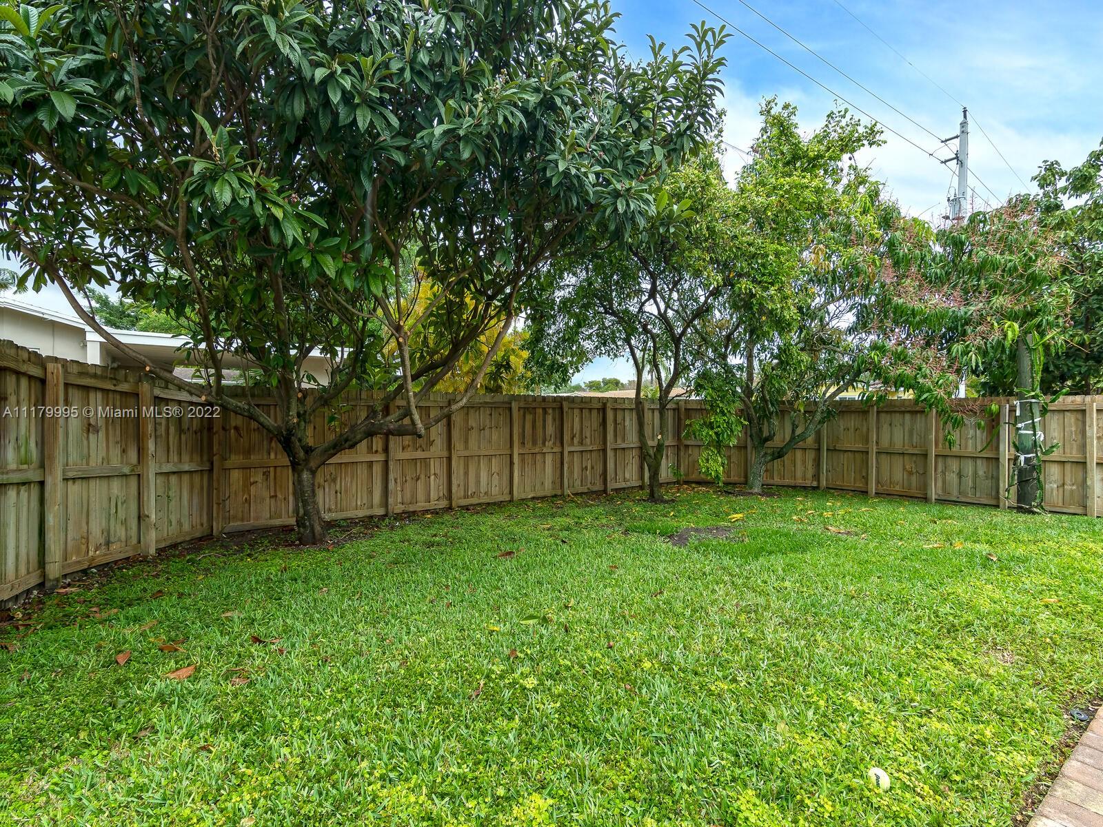 4401 West Park Road Hollywood, FL 33021 - Photo 13 of 23 a view of a backyard with large trees and wooden fence
