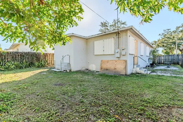 a backyard of a house