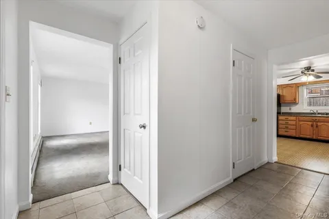 a view of a room with a wardrobe space