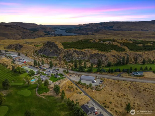 a view of city and mountain