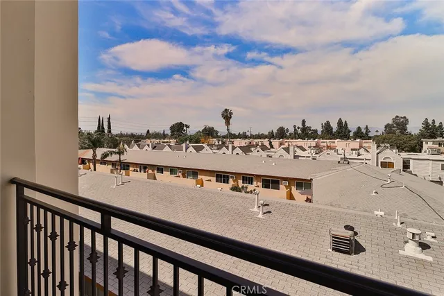 a view of a city from a balcony