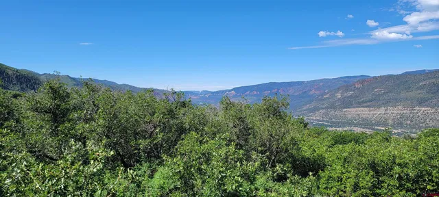 a view of a city with a mountain in the background
