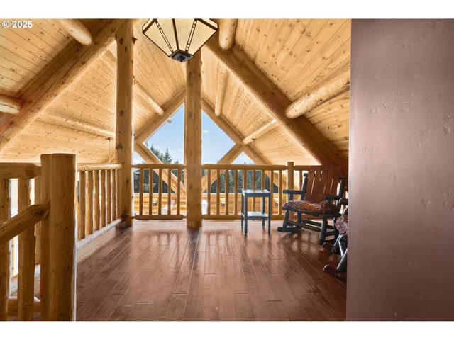 a view of an chairs and deck