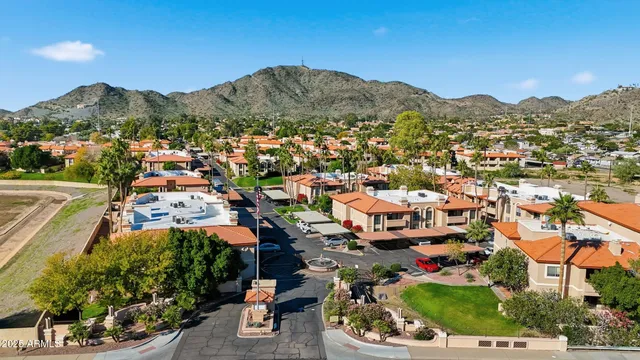an aerial view of a city