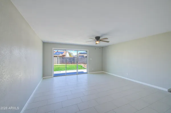 an empty room with window