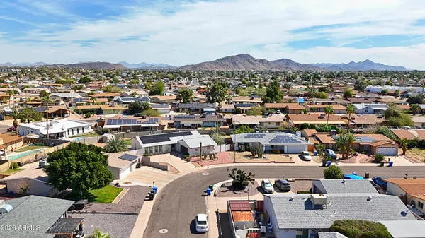 an aerial view of a city