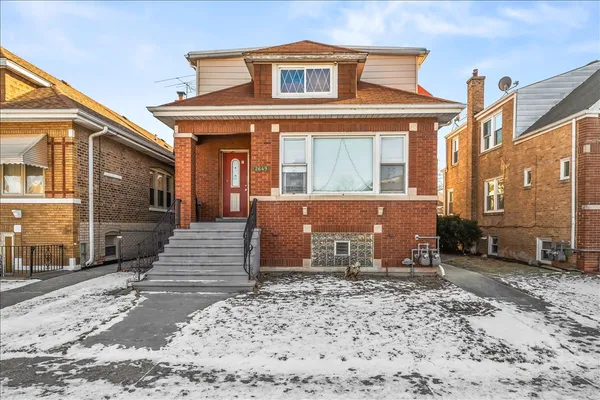 a front view of a house