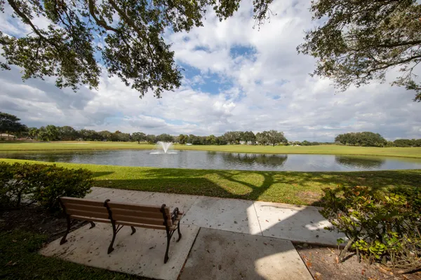 a front view of a house with yard and green space