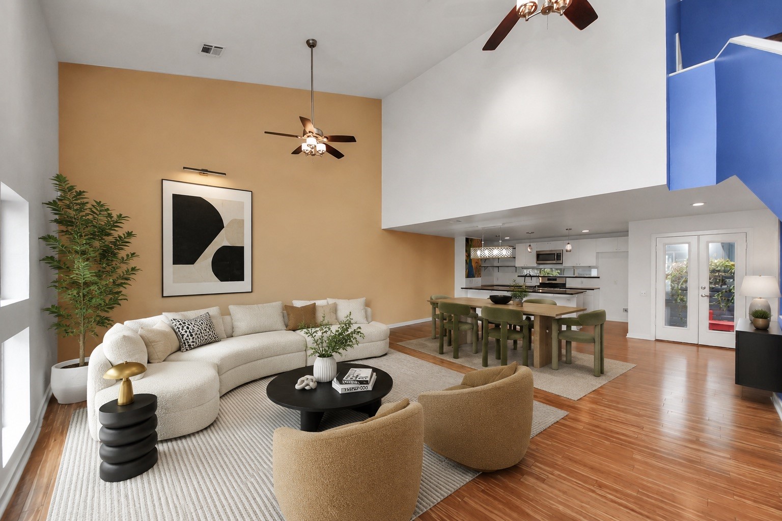 1428 Bailey Street Houston, TX 77019 - Photo 1 of 38 Virtually Staged to showcase the living room and dining area.