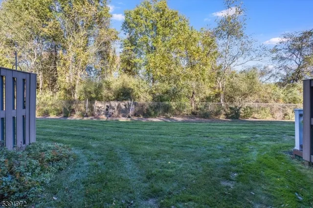 a view of a field of grass and trees