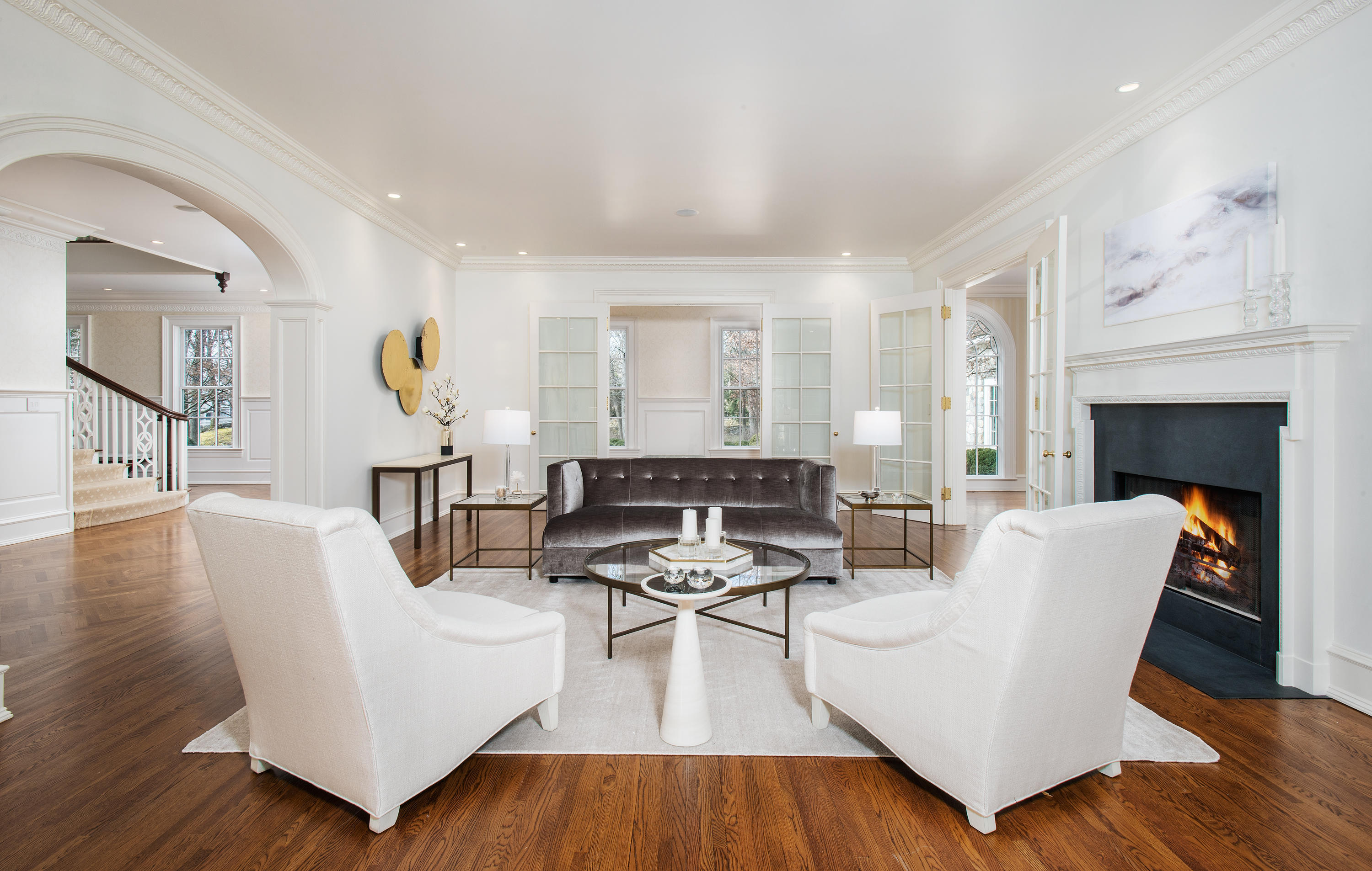 65 Clapboard Ridge Road Greenwich, CT 06830 - Photo 9 of 36 a living room with furniture and a fireplace