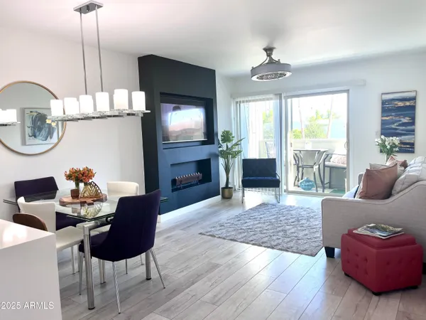 a living room with furniture