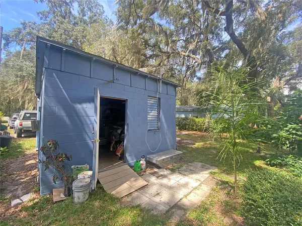 a backyard of a house
