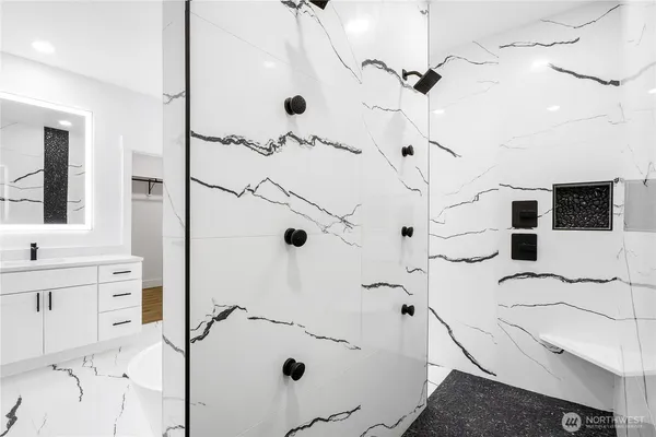 a view of an empty walk in closet