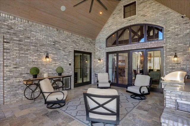 a living room with furniture