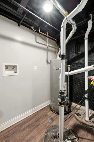 a view of a brick house with many windows