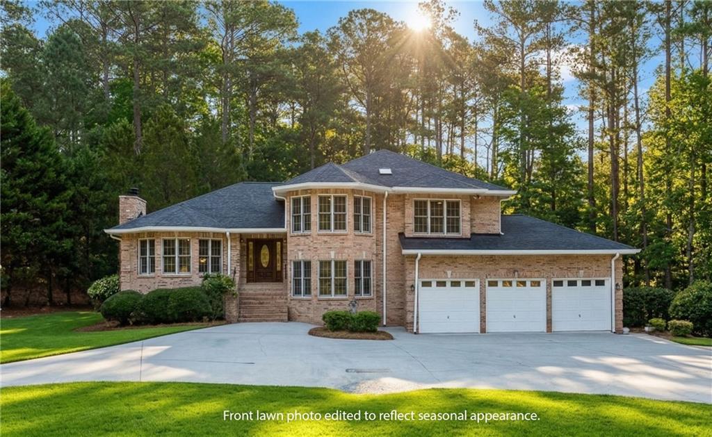 front view of a house with a yard