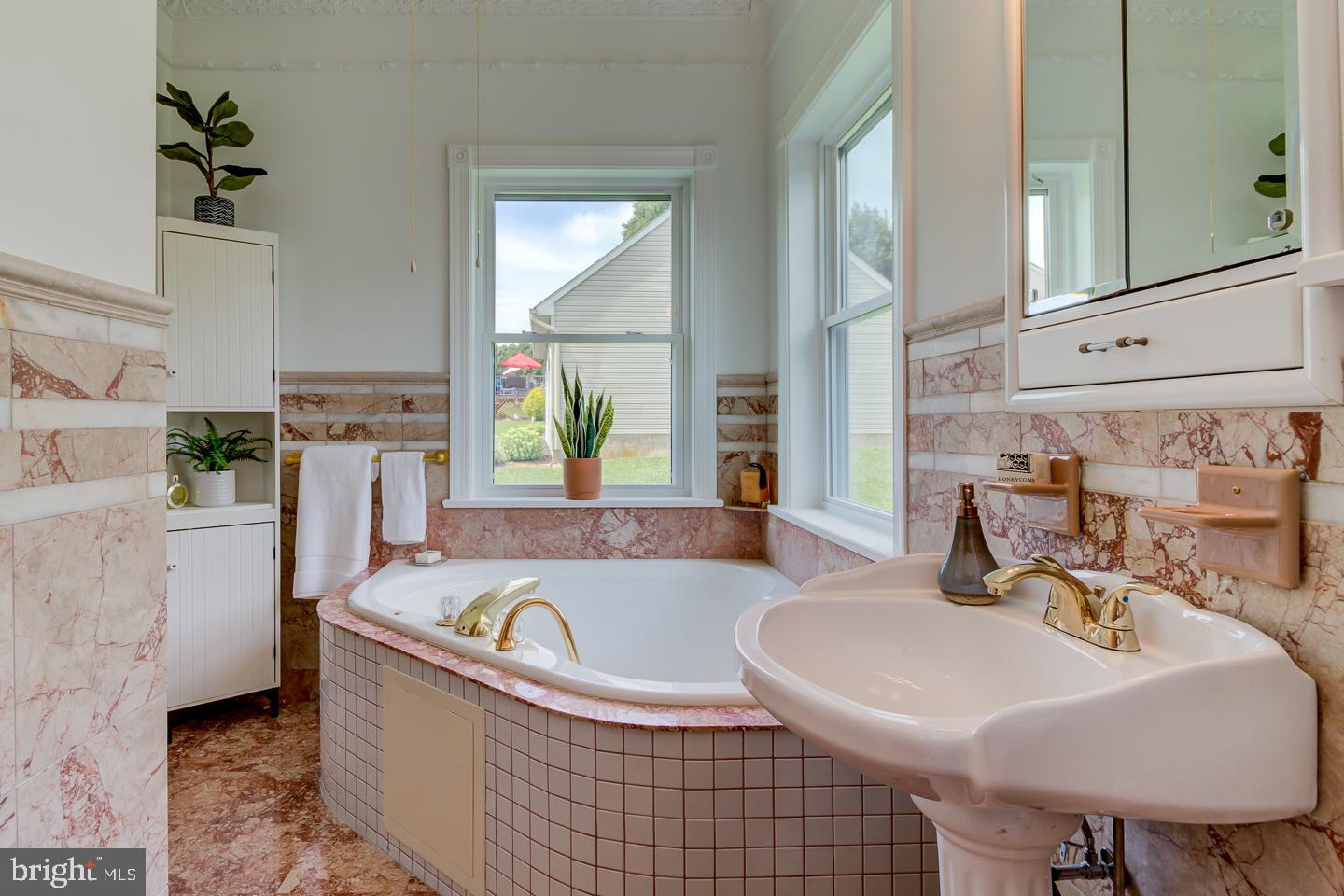 256 Kirks Mill Road Nottingham, PA 19362 - Photo 29 of 51 Primary ensuite with marble walls & crown moulding