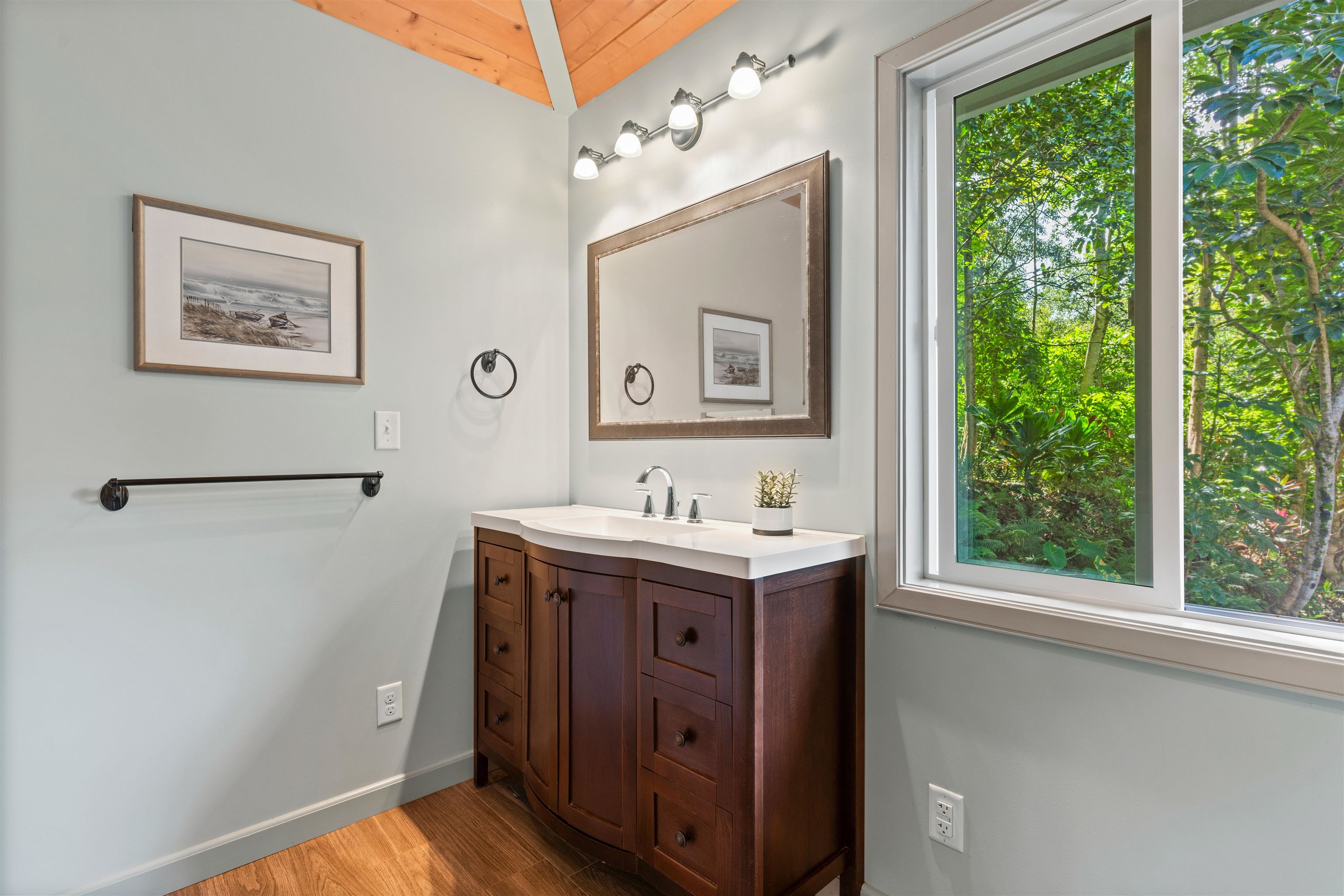 655 Kulike Road, Unit B Haiku, HI 96708 - Photo 27 of 38 a view of bathroom with a window bath tub and sink