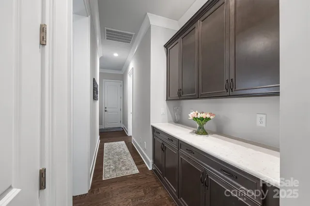 a view of hallway with washer and dryer