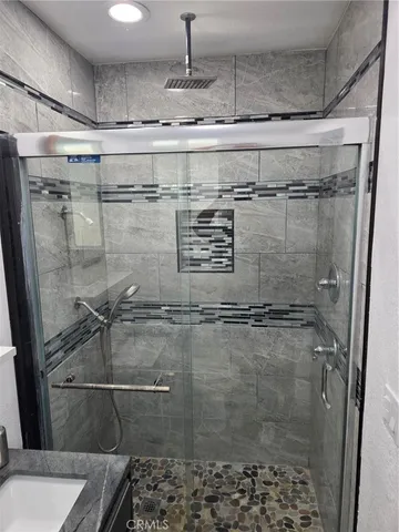 a bathroom with a shower