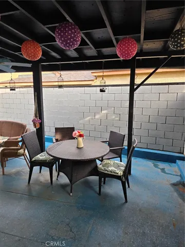 a outdoor living space with furniture