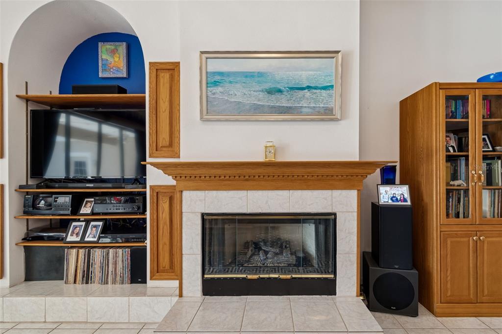928 Oakview Road Tarpon Springs, FL 34689 - Photo 24 of 75 a living room with fireplace and a fireplace