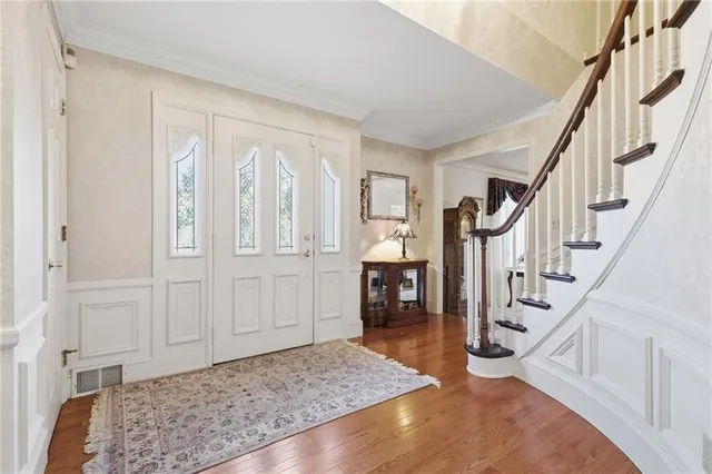 a view of an entryway with staircase