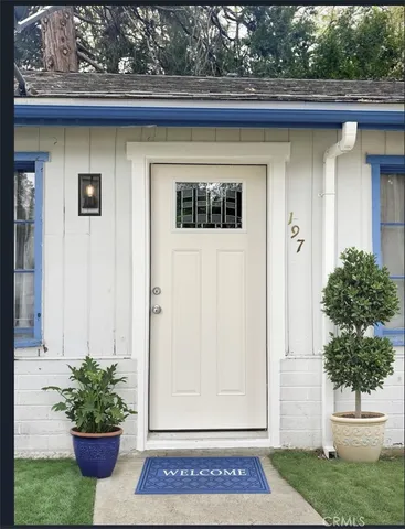 a view of front door of house