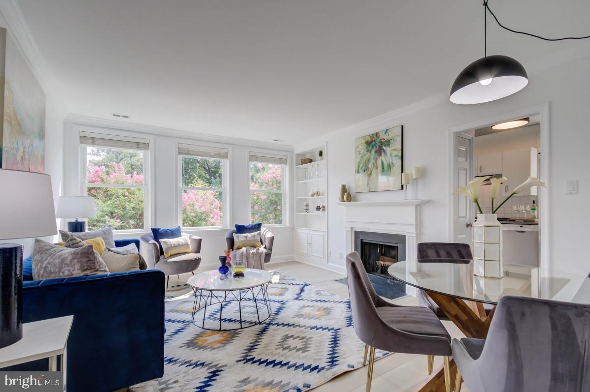 1201 O Street Northwest, Unit 2A Washington, DC 20005 - Photo 31 of 31 a living room with fireplace furniture and a fireplace