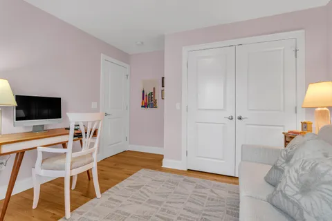 a living room with furniture and a couch