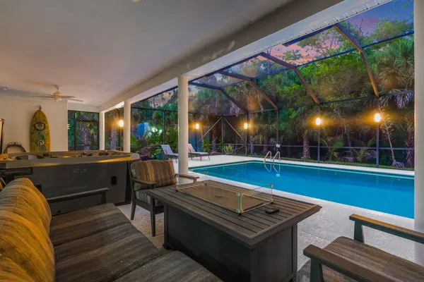 a view of a tree with an outdoor space